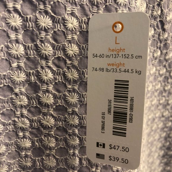 Gymboree Girls Lavender & White Embroidered Top, Size L, NWT - Picture 7 of 7